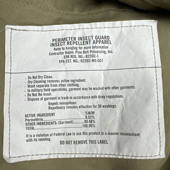 USGI Army Combat Uniform Trouser Unisex Pants Camouflage Med-Long Insect Guard - Picture 10 of 10